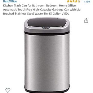 Stainless steel, 13 gallon, motion sensor trashcan
